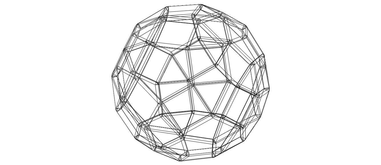 Wireframe Shape Rhombicosidodecahedron 3D print model_4