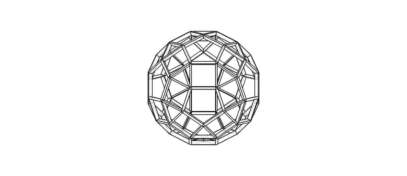 Wireframe Shape Rhombicosidodecahedron 3D print model_19