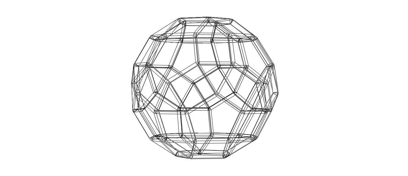 Wireframe Shape Rhombicosidodecahedron 3D print model_36