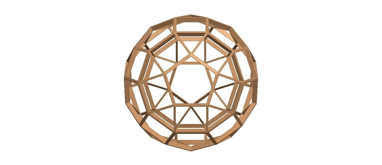 Wireframe Shape Rhombicosidodecahedron 3D print model_33