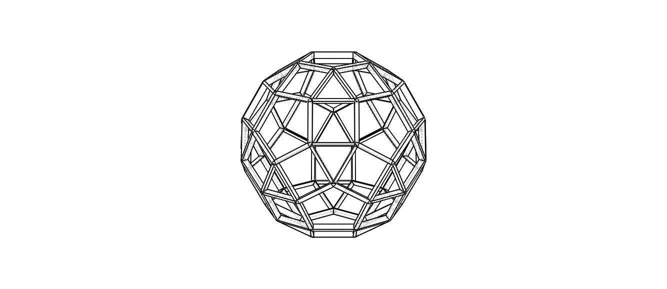 Wireframe Shape Rhombicosidodecahedron 3D print model_27