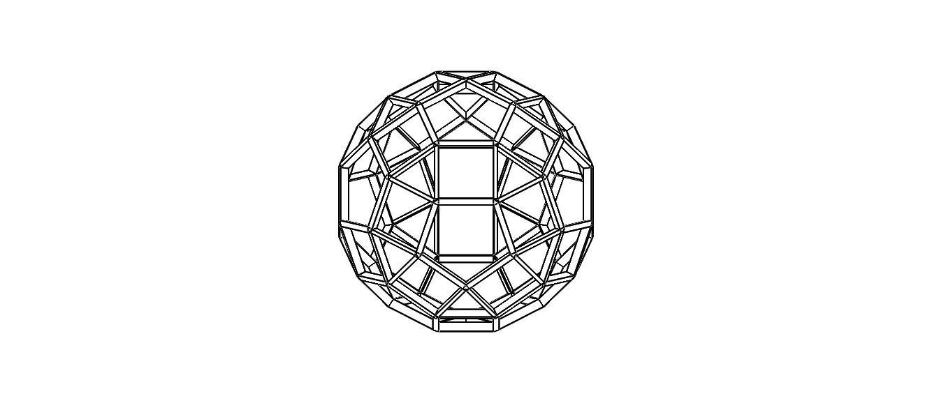 Wireframe Shape Rhombicosidodecahedron 3D print model_18
