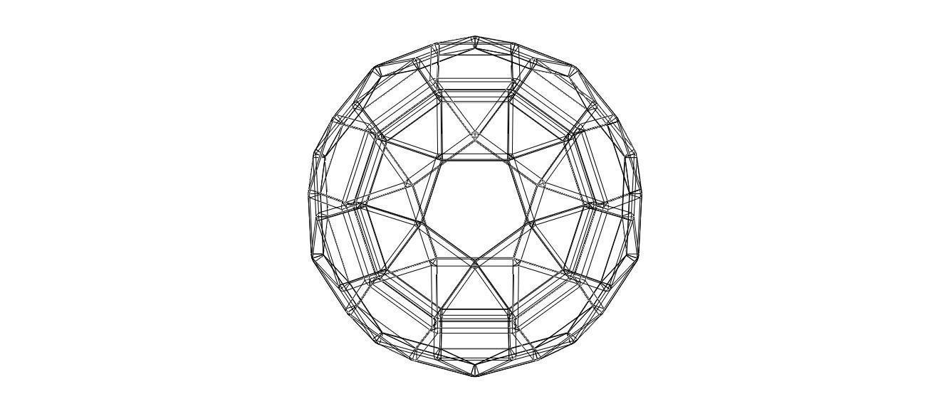 Wireframe Shape Rhombicosidodecahedron 3D print model_32