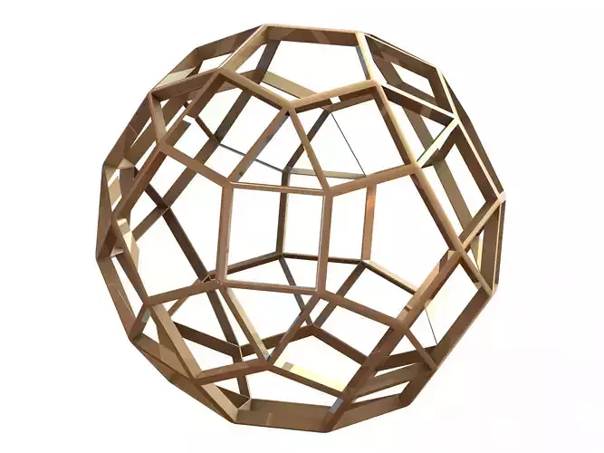 Wireframe Shape Rhombicosidodecahedron