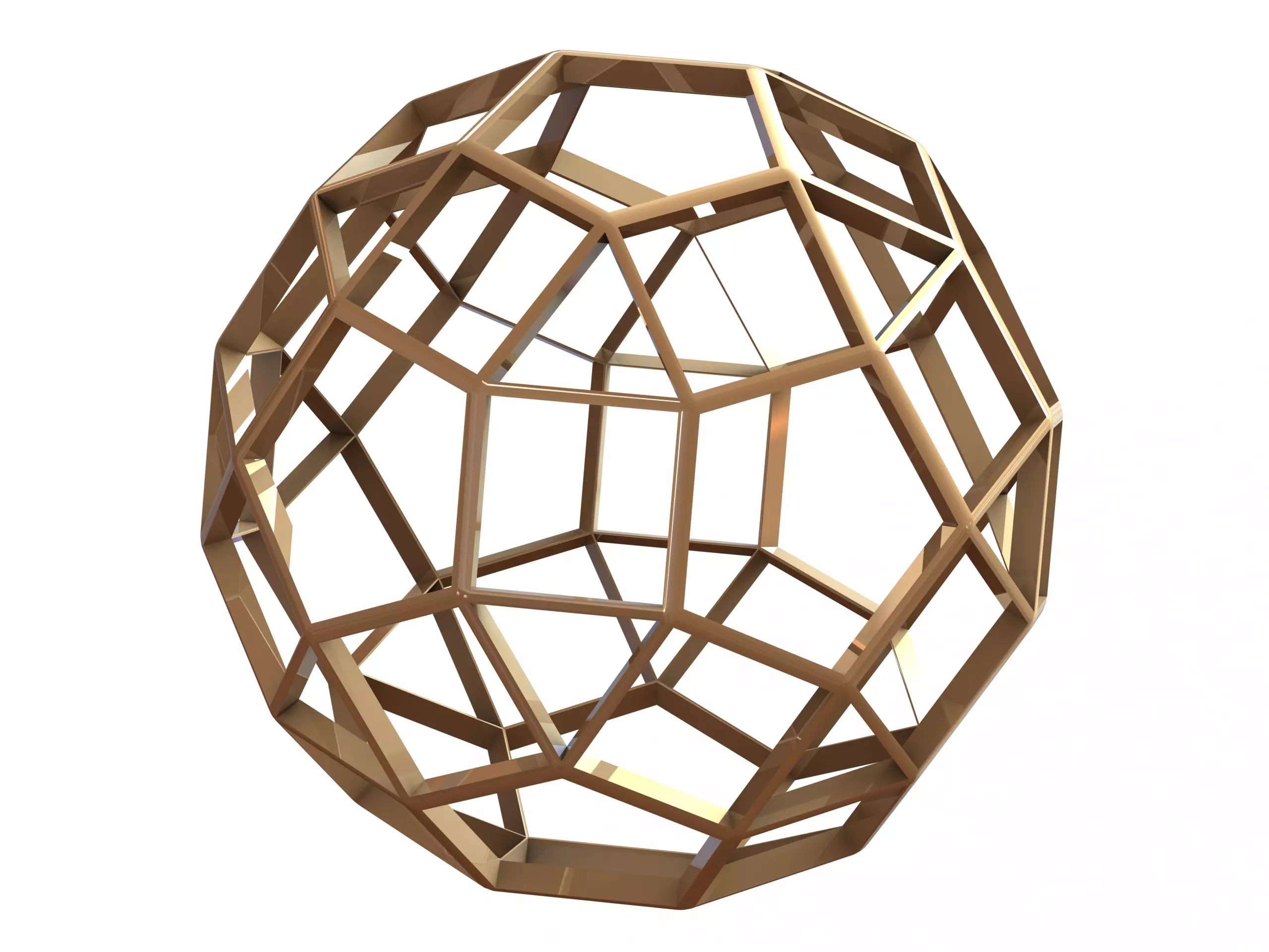 Wireframe Shape Rhombicosidodecahedron 3D print model_0