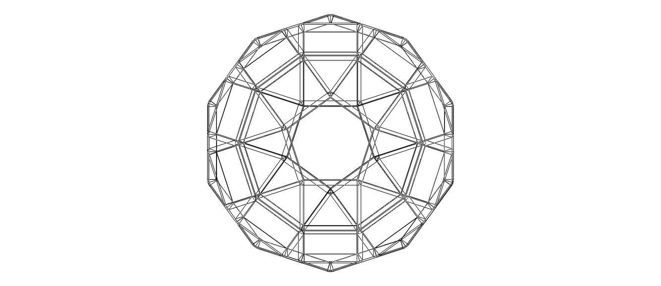 Wireframe Shape Rhombicosidodecahedron 3D print model_16