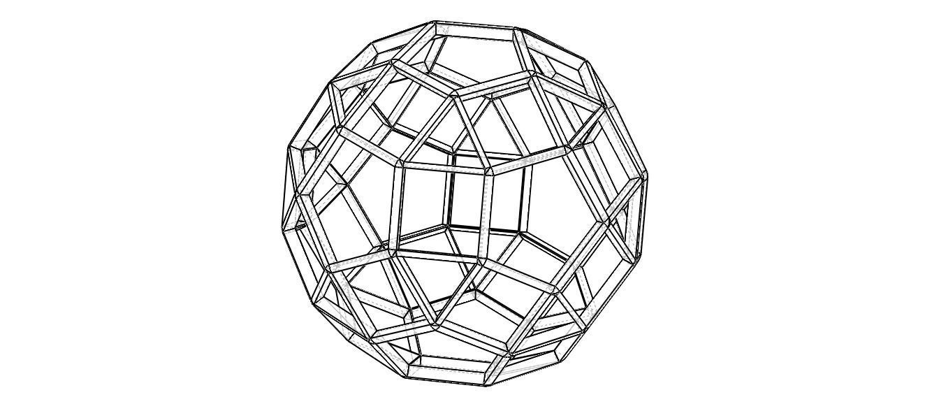 Wireframe Shape Rhombicosidodecahedron 3D print model_7