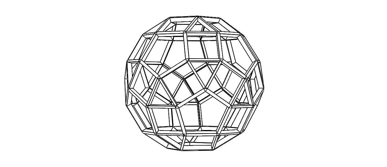 Wireframe Shape Rhombicosidodecahedron 3D print model_34