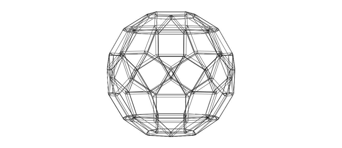 Wireframe Shape Rhombicosidodecahedron 3D print model_24