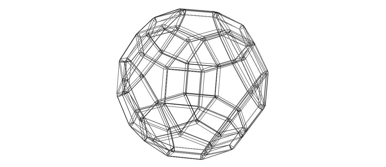 Wireframe Shape Rhombicosidodecahedron 3D print model_8