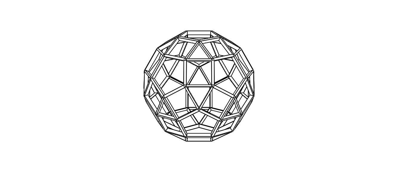 Wireframe Shape Rhombicosidodecahedron 3D print model_26