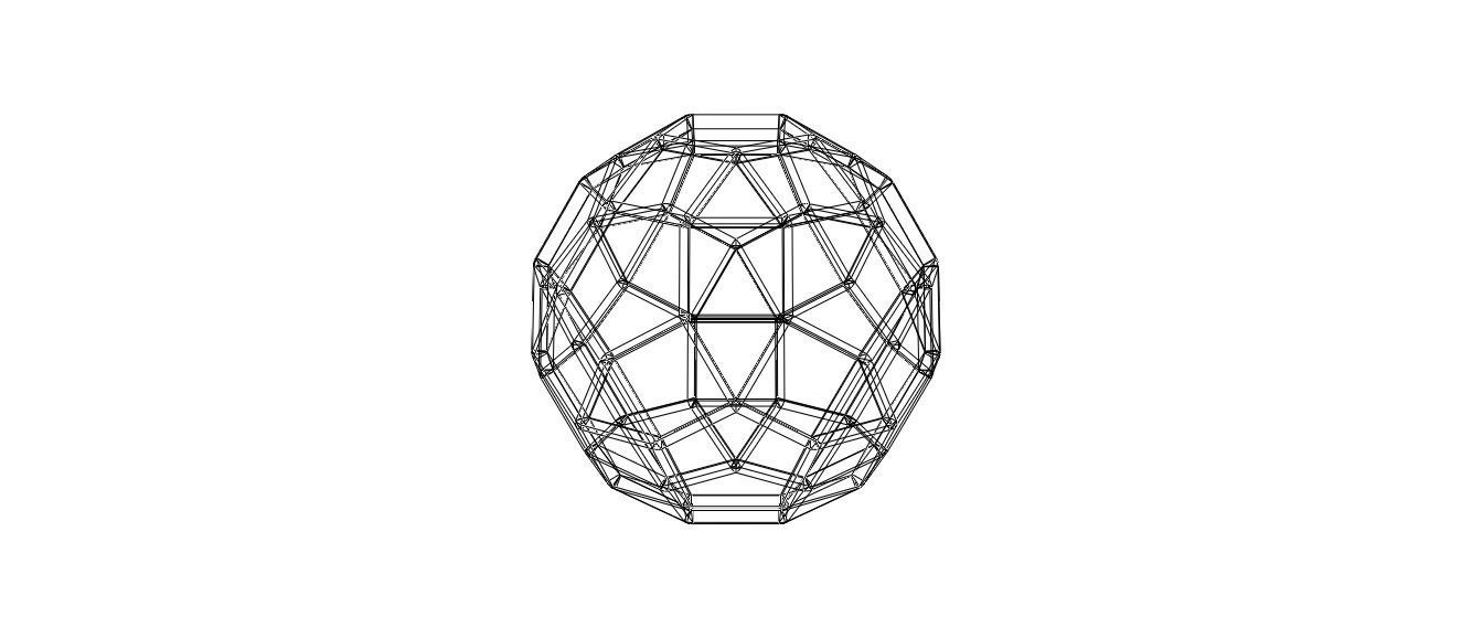 Wireframe Shape Rhombicosidodecahedron 3D print model_28