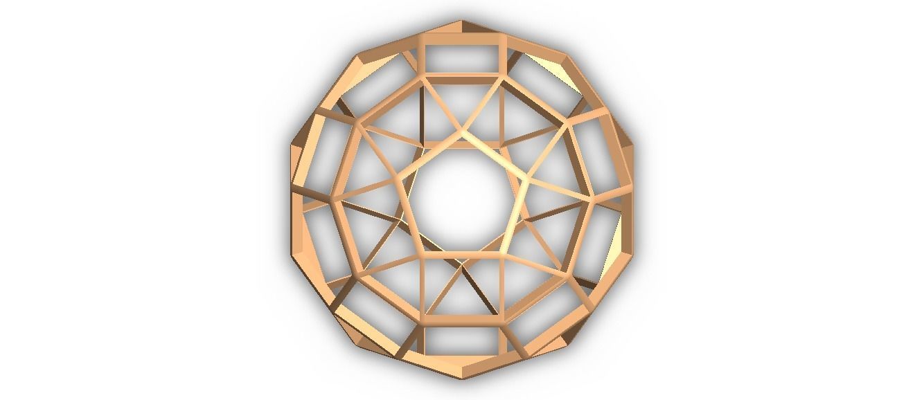 Wireframe Shape Rhombicosidodecahedron 3D print model_17
