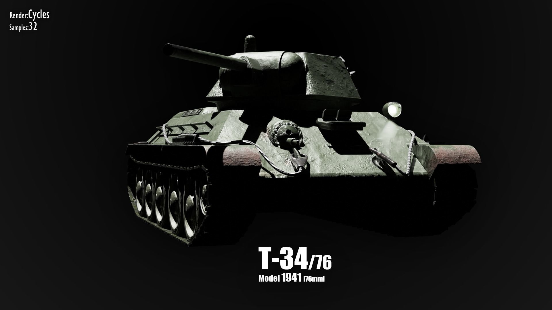 T-34-76 - Soviet Medium Tank - Common Livery - Model 1942 Early Low-poly 3D model_6