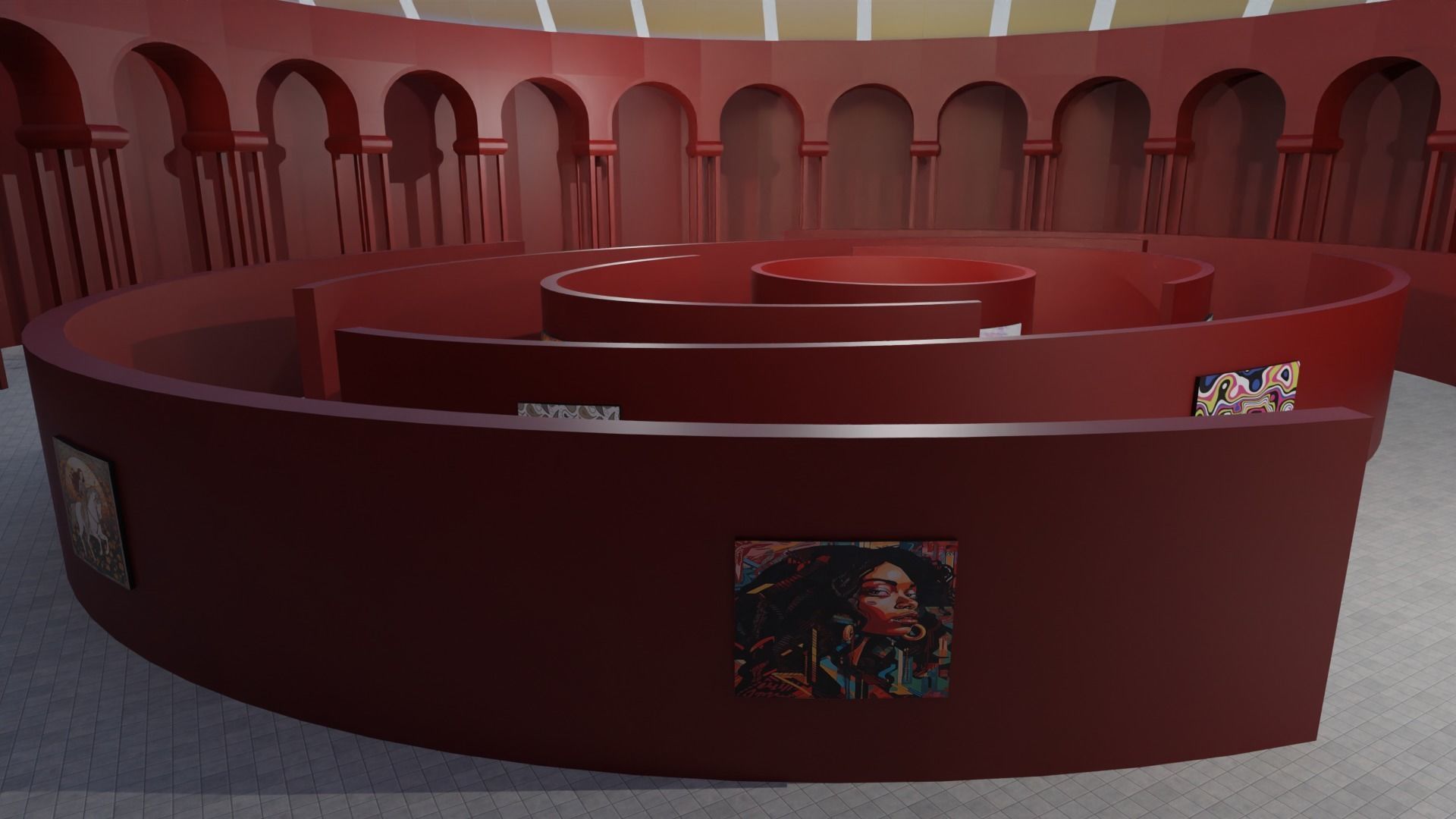 Art Gallery Low-poly 3D model_2