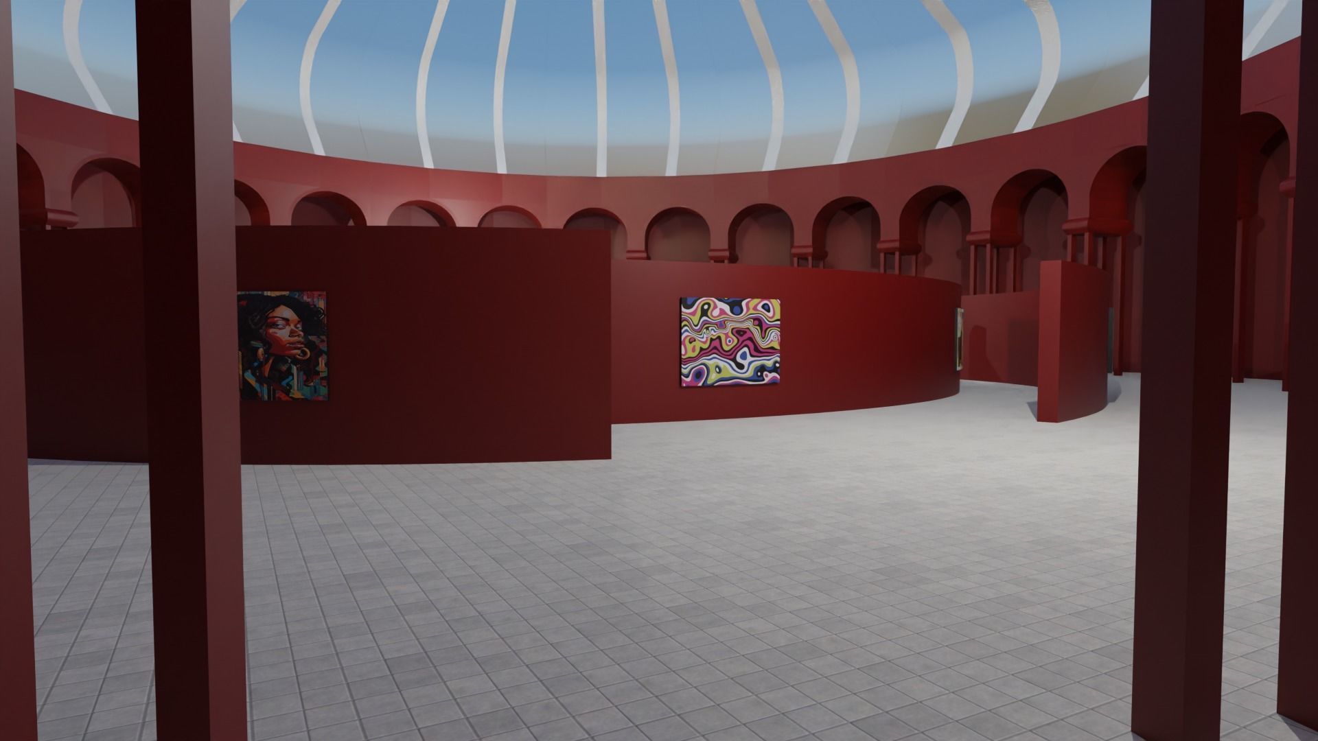 Art Gallery Low-poly 3D model_6