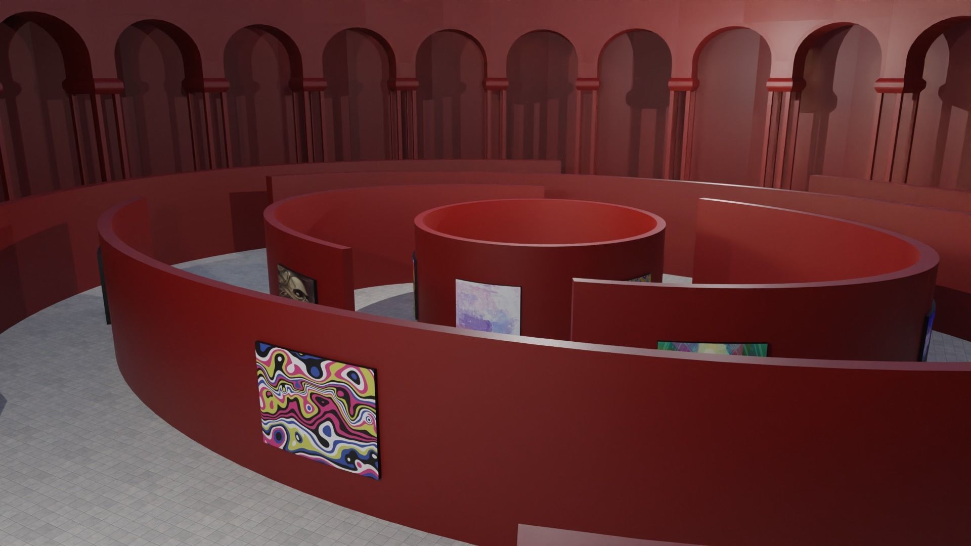 Art Gallery Low-poly 3D model_3