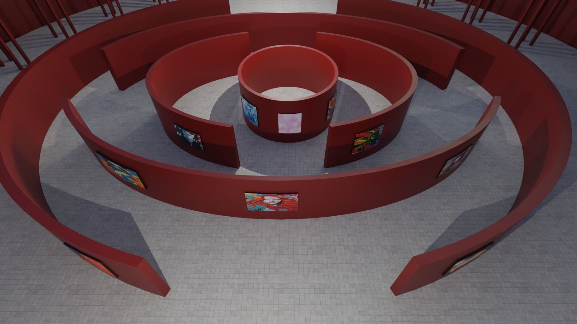 Art Gallery Low-poly 3D model_4