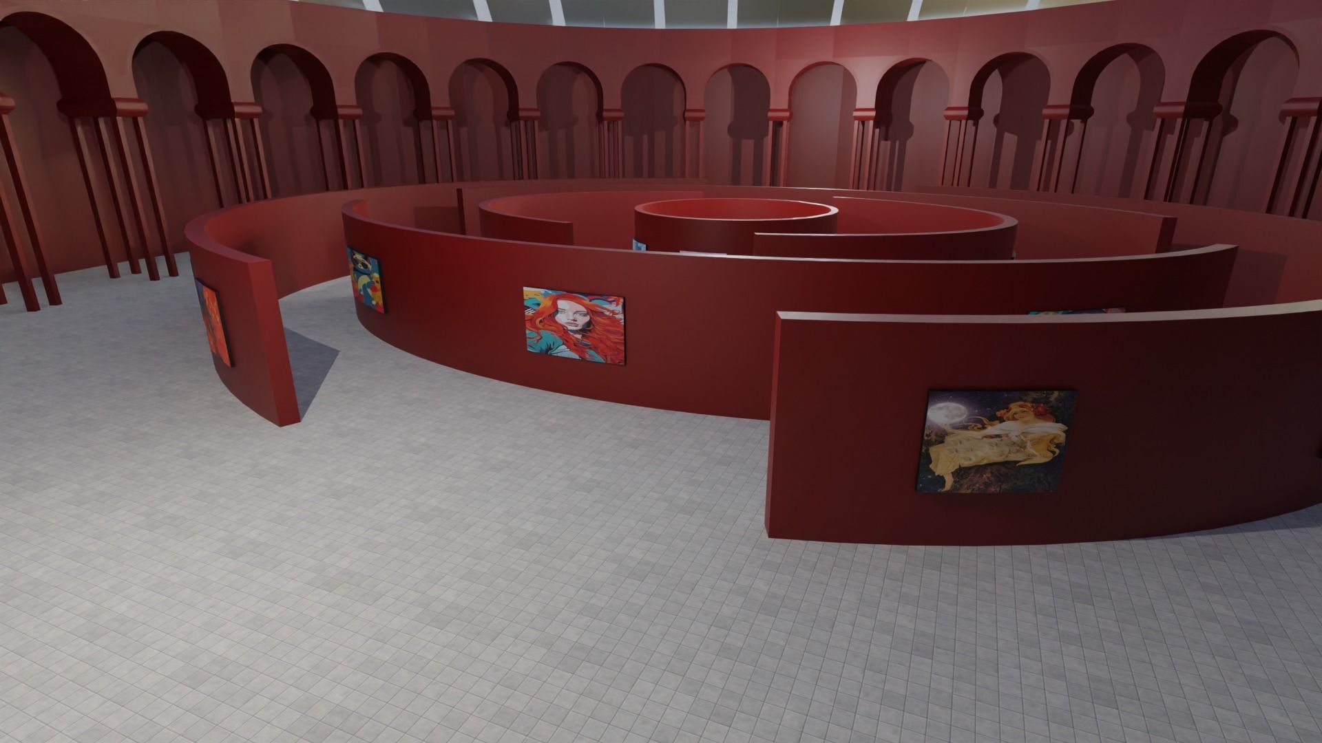 Art Gallery Low-poly 3D model_5