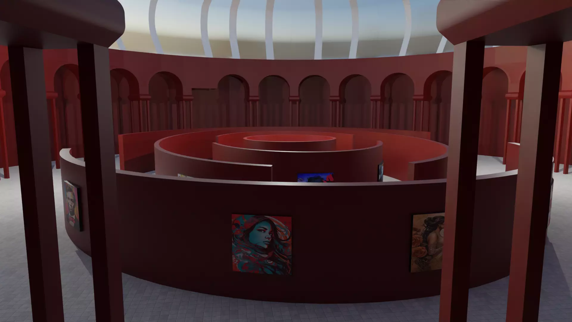 Art Gallery Low-poly 3D model_0