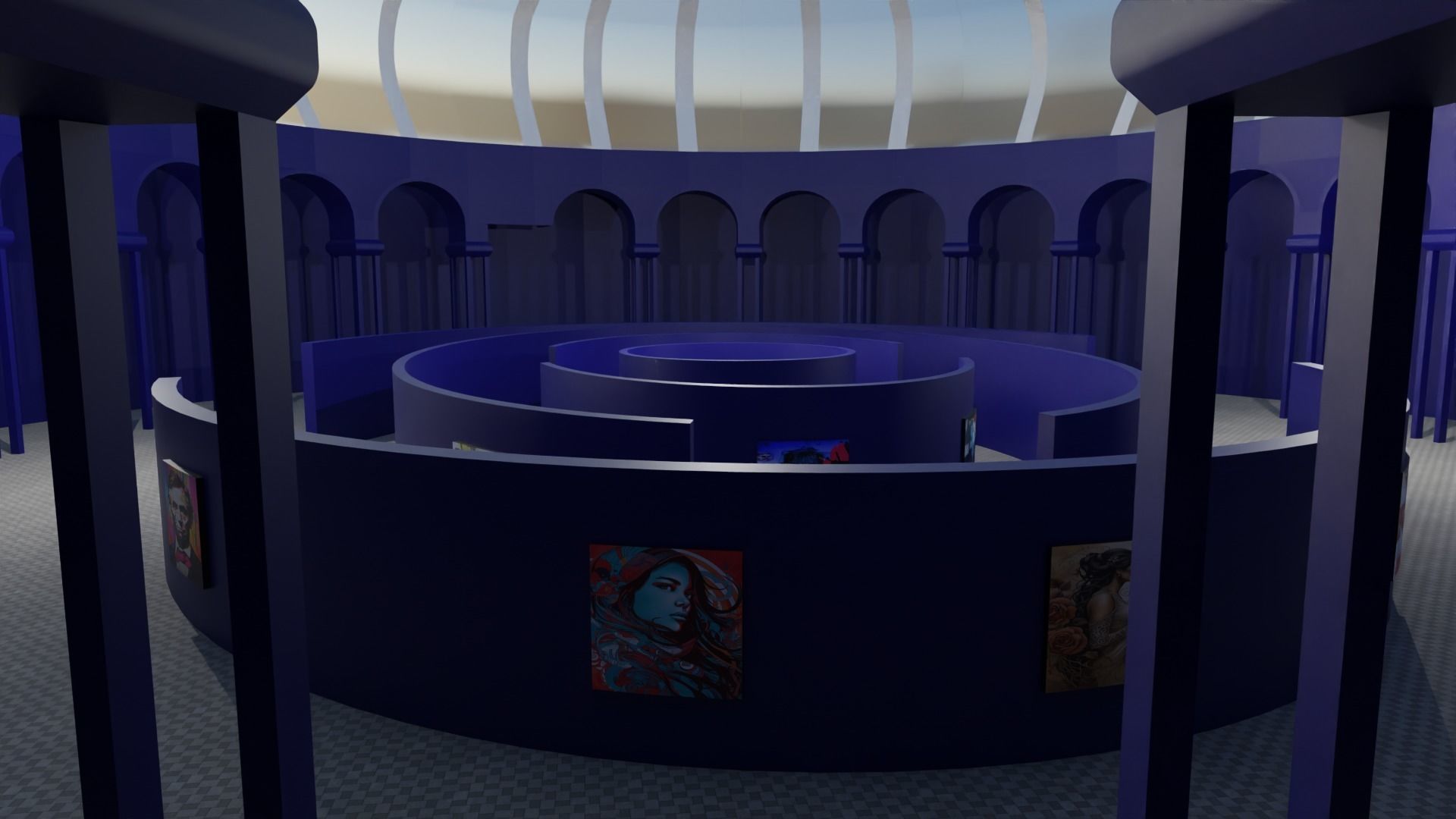 Art Gallery Low-poly 3D model_4