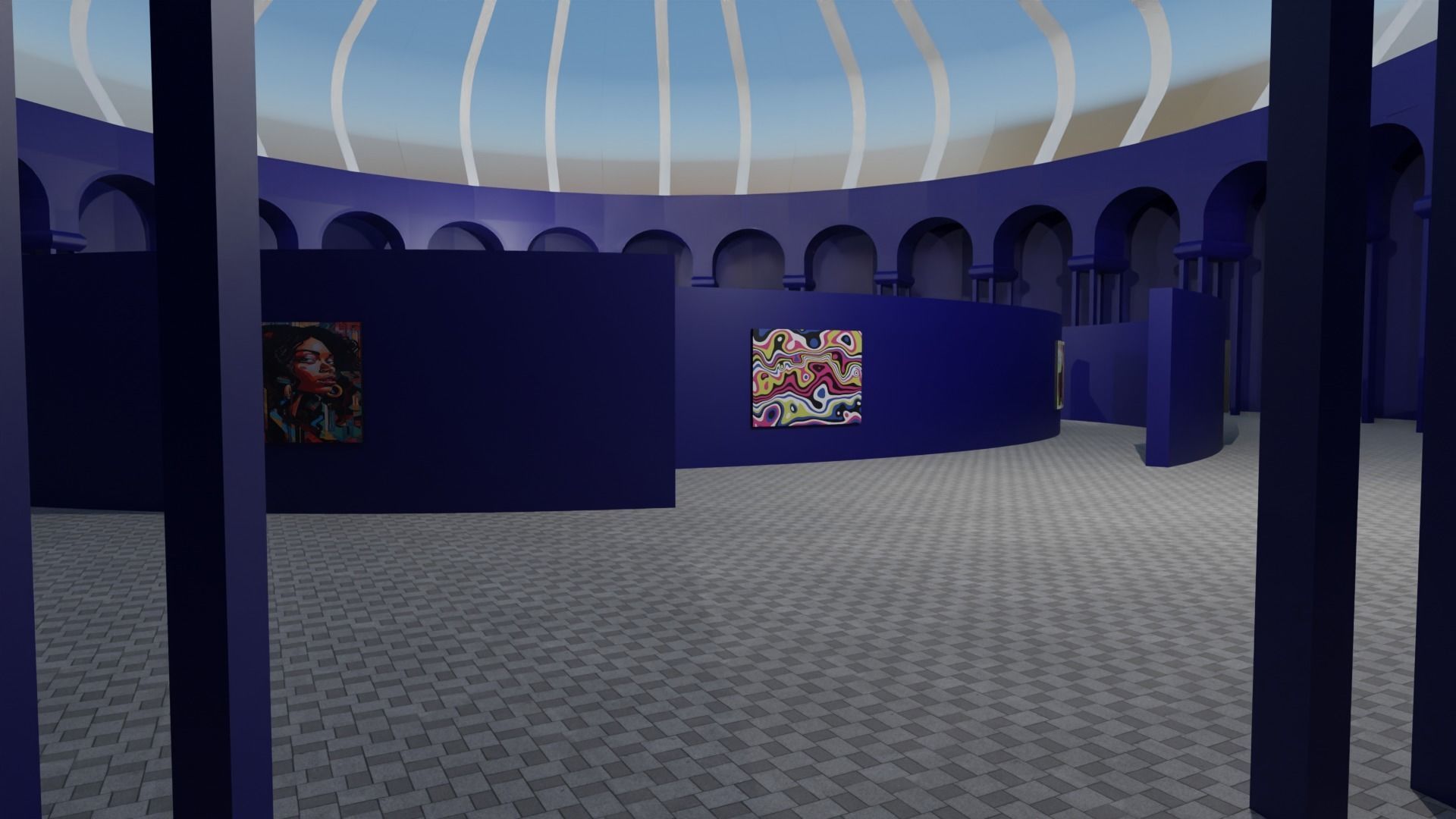 Art Gallery Low-poly 3D model_6