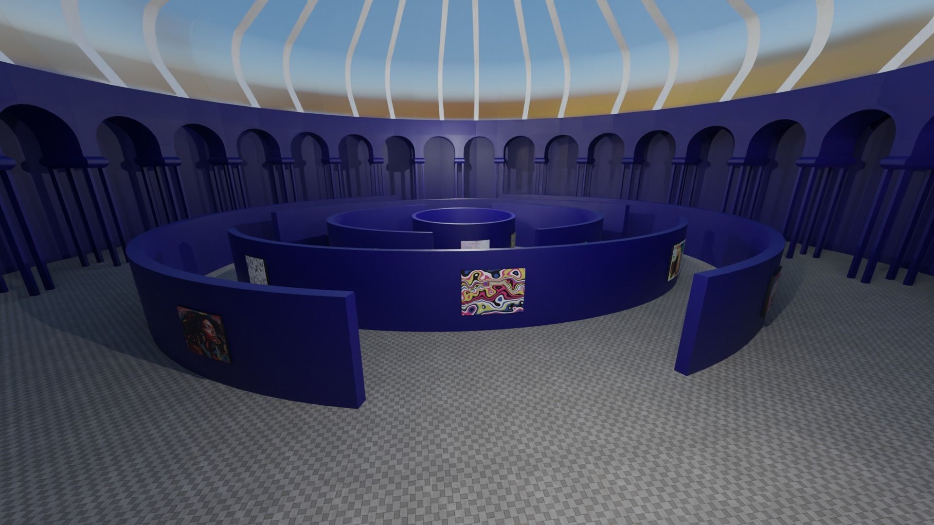 Art Gallery Low-poly 3D model_1