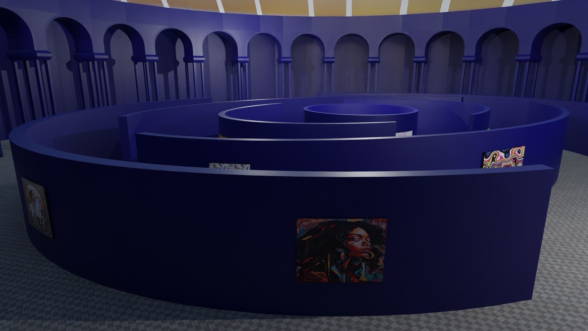 Art Gallery Low-poly 3D model_2