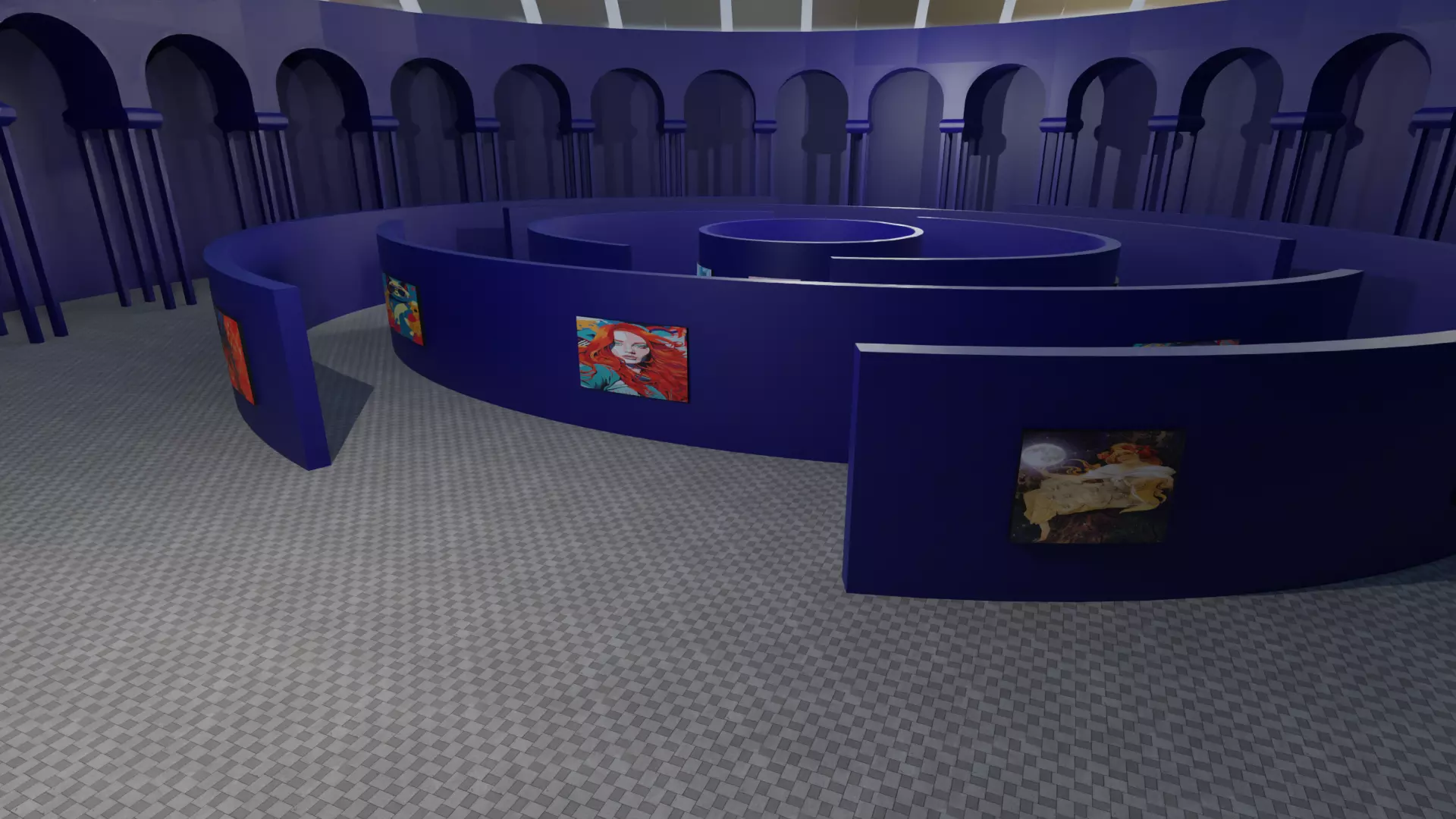 Art Gallery Low-poly 3D model_0