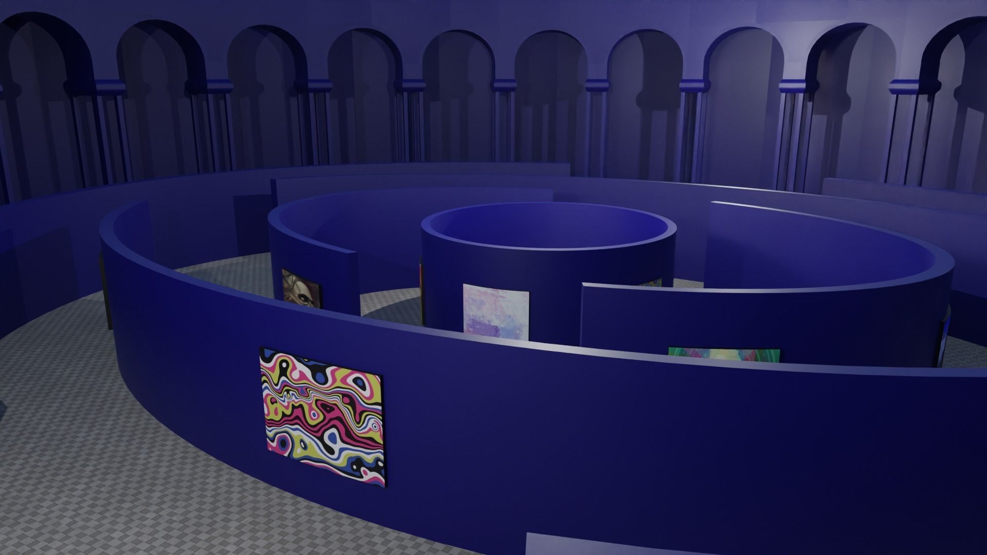 Art Gallery Low-poly 3D model_3