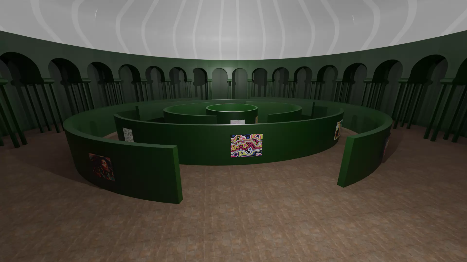 Art Gallery Low-poly 3D model_0