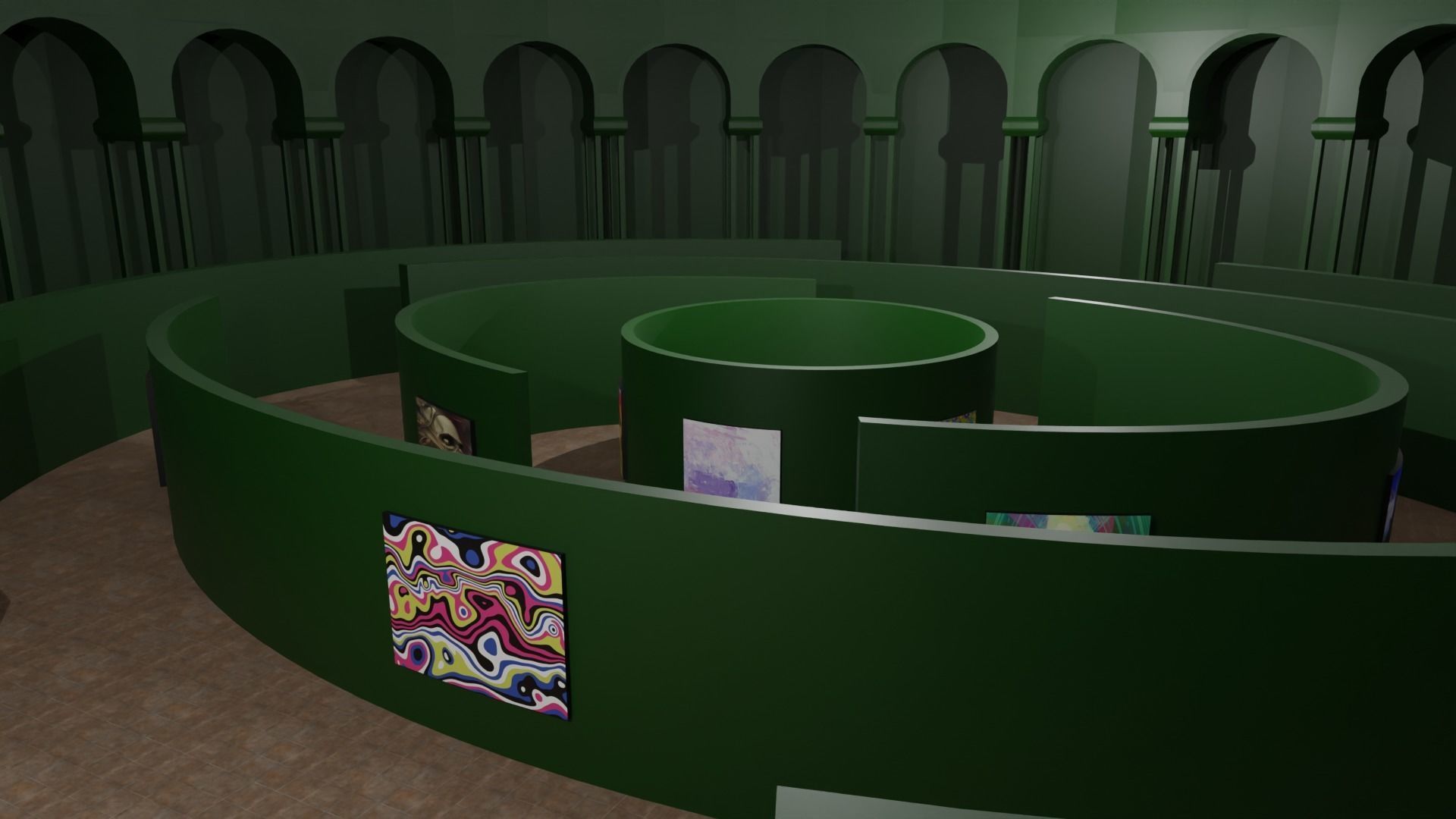 Art Gallery Low-poly 3D model_2