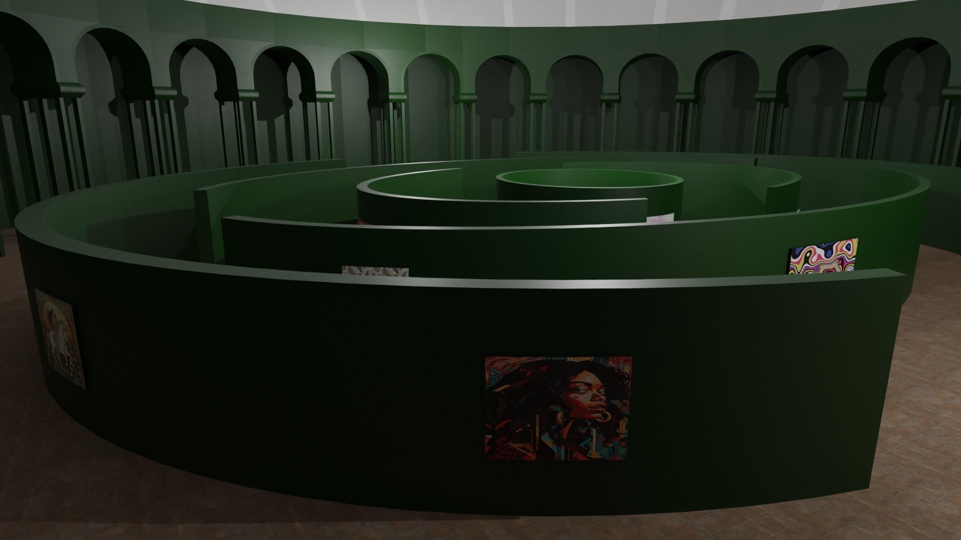 Art Gallery Low-poly 3D model_1