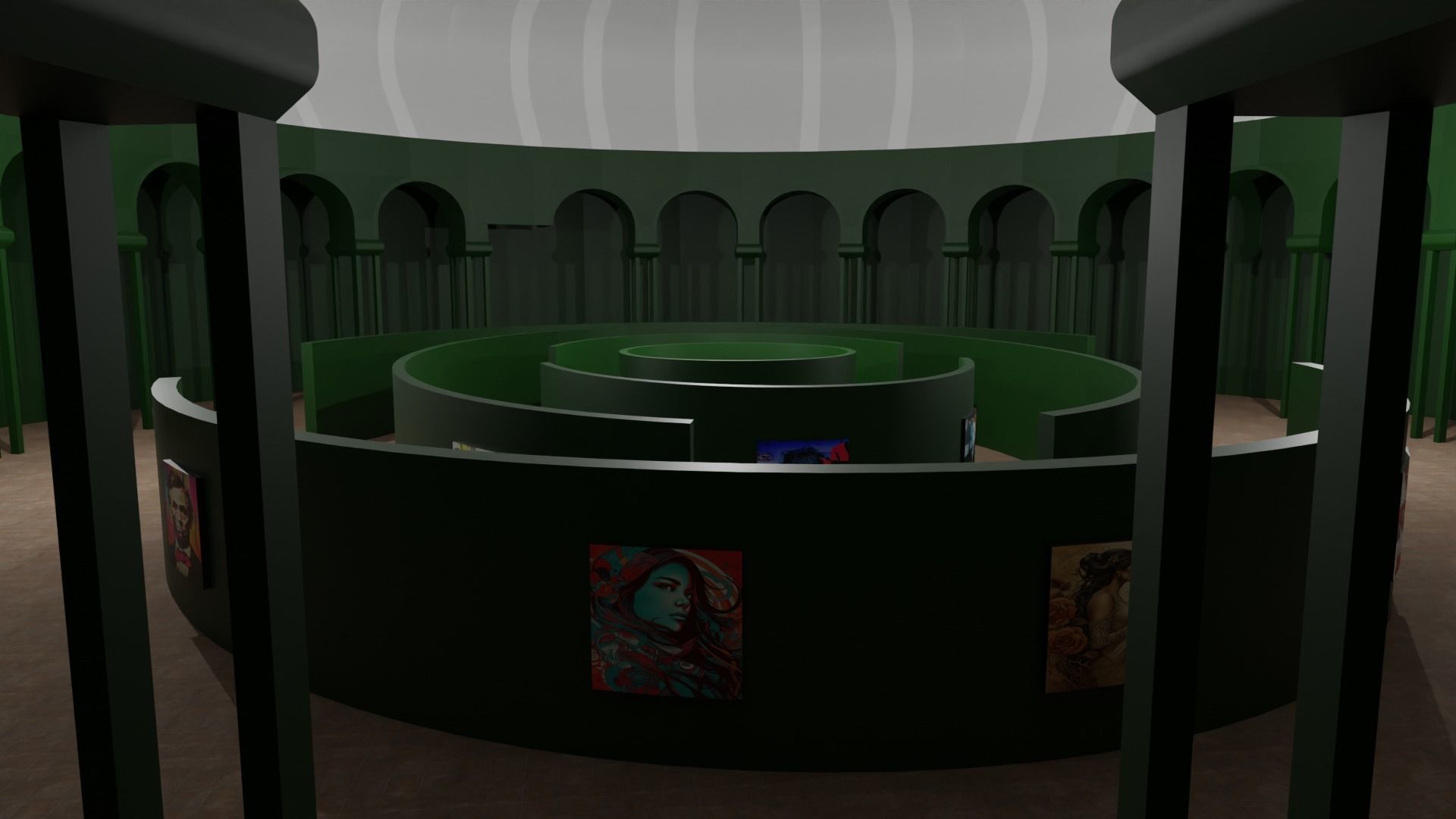 Art Gallery Low-poly 3D model_3