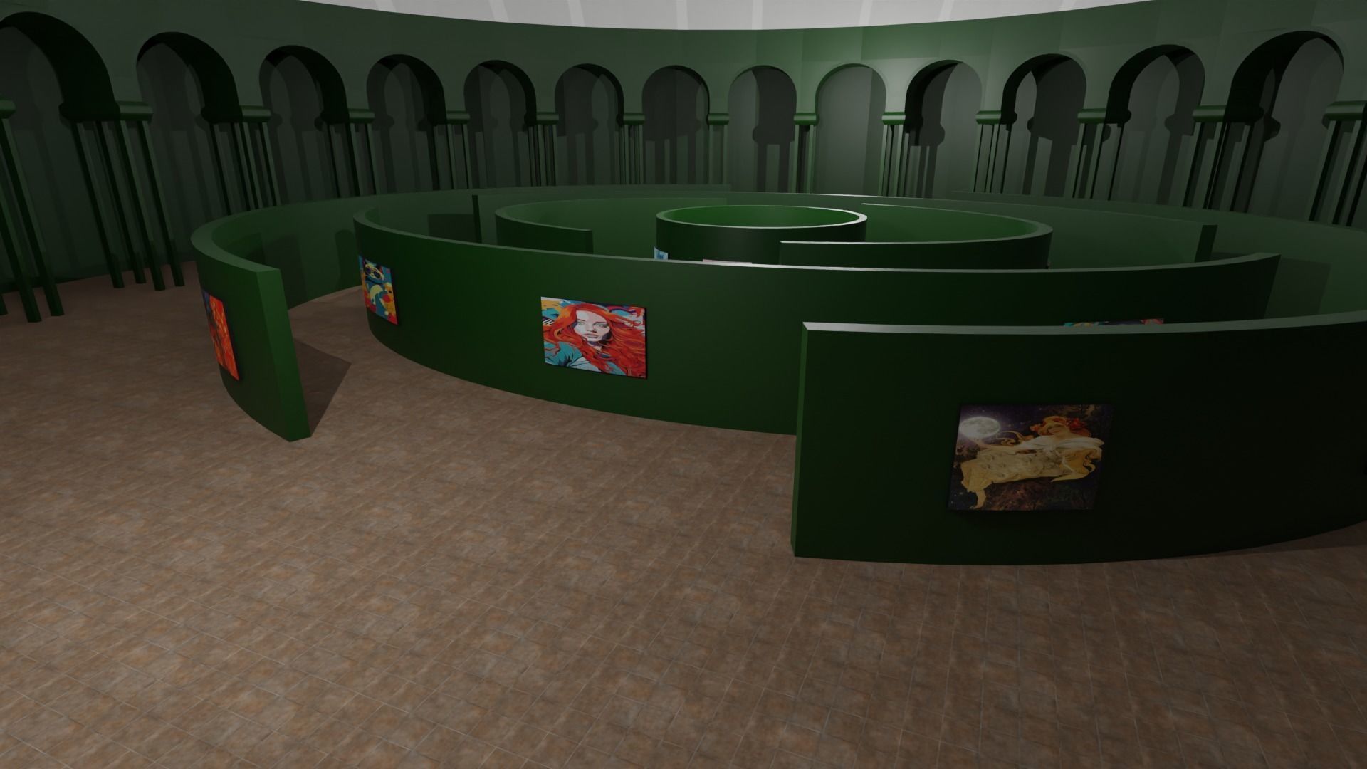 Art Gallery Low-poly 3D model_5