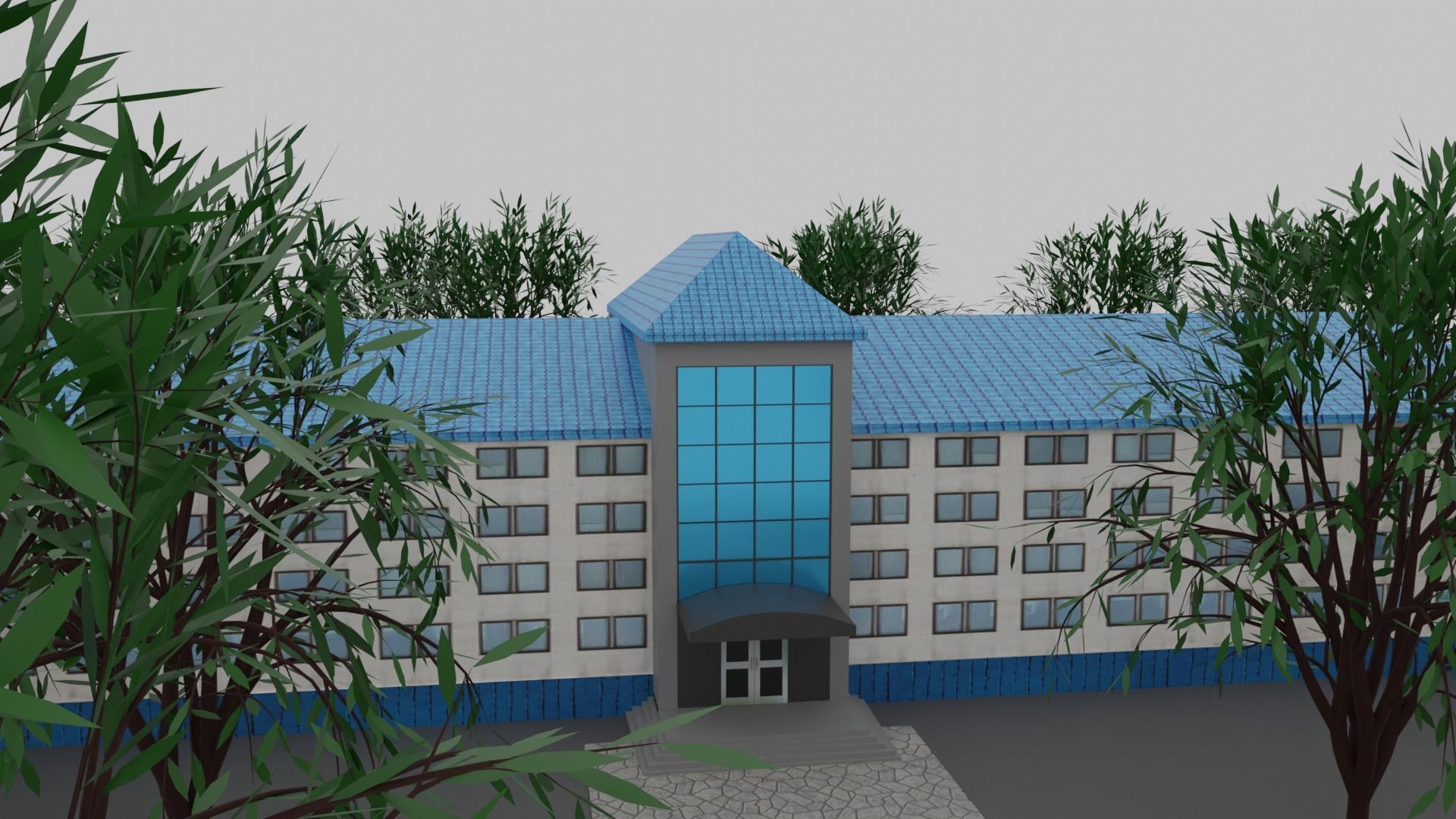 School and Classroom Interior Low-poly 3D model_9