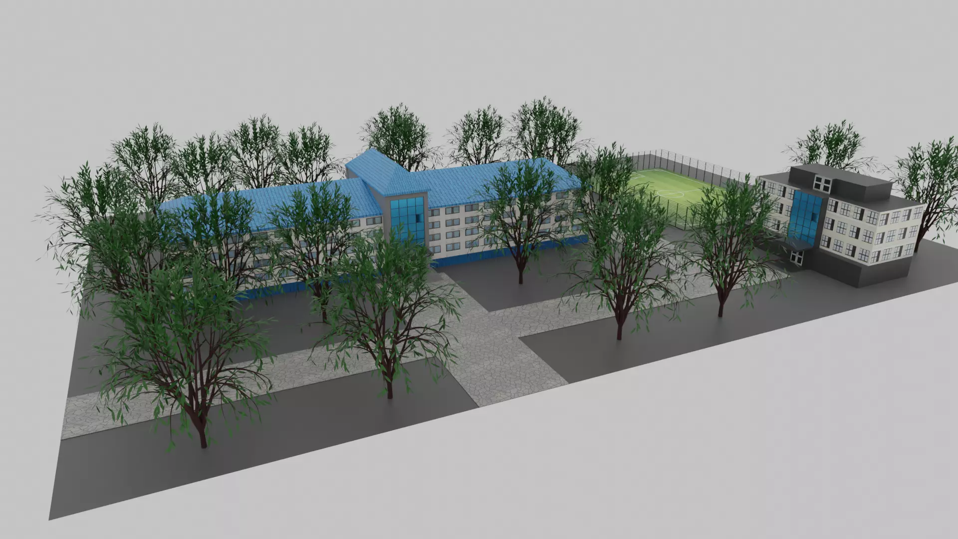 School and Classroom Interior Low-poly 3D model_0