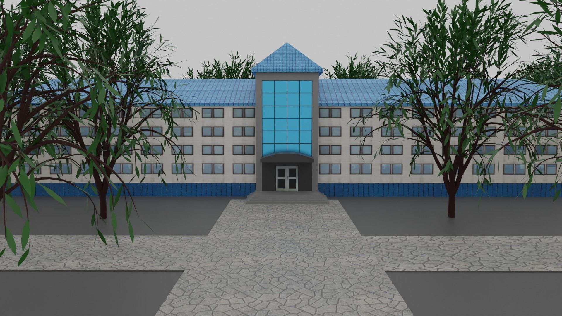 School and Classroom Interior Low-poly 3D model_2