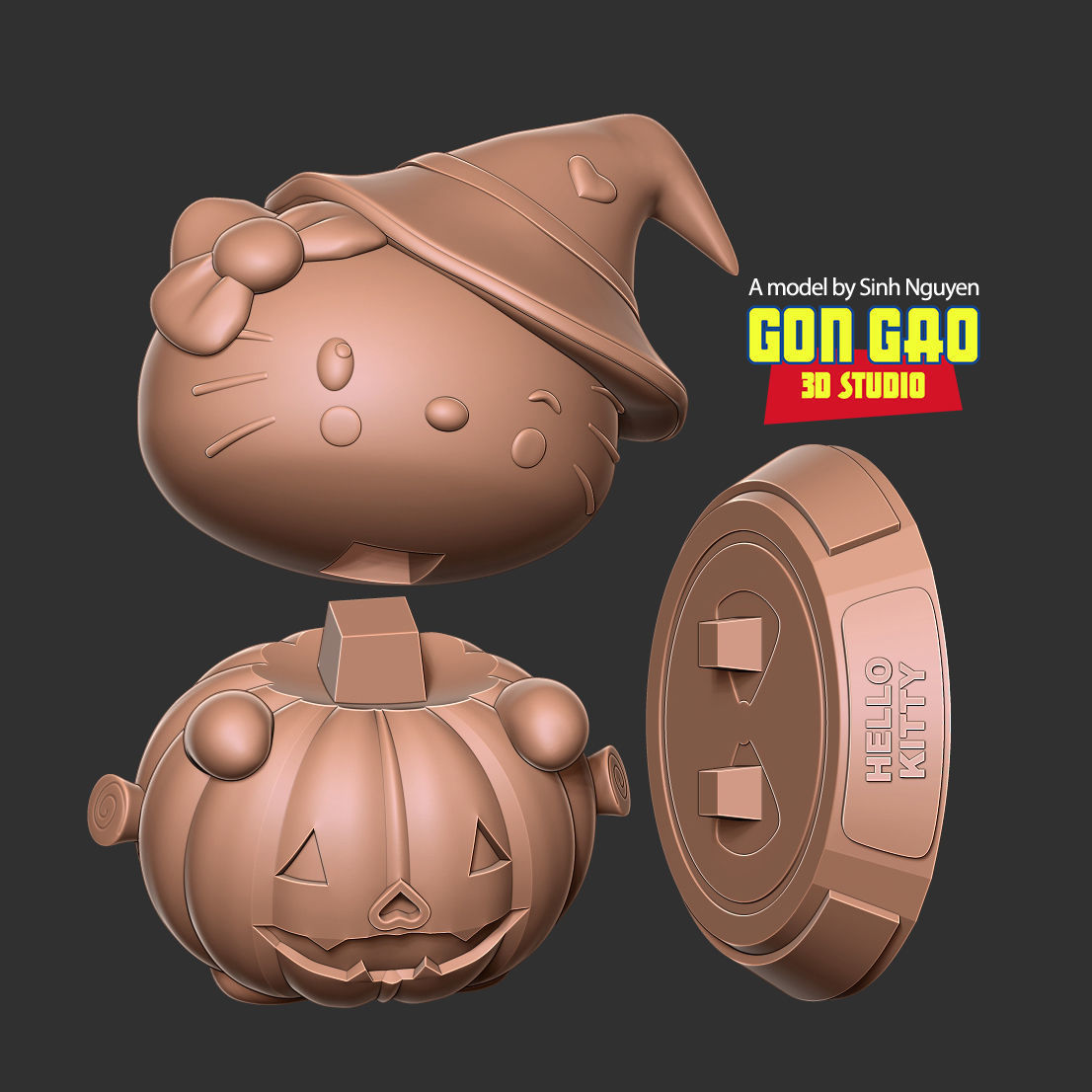 Hello Kitty - Halloween custom 3D print model_2