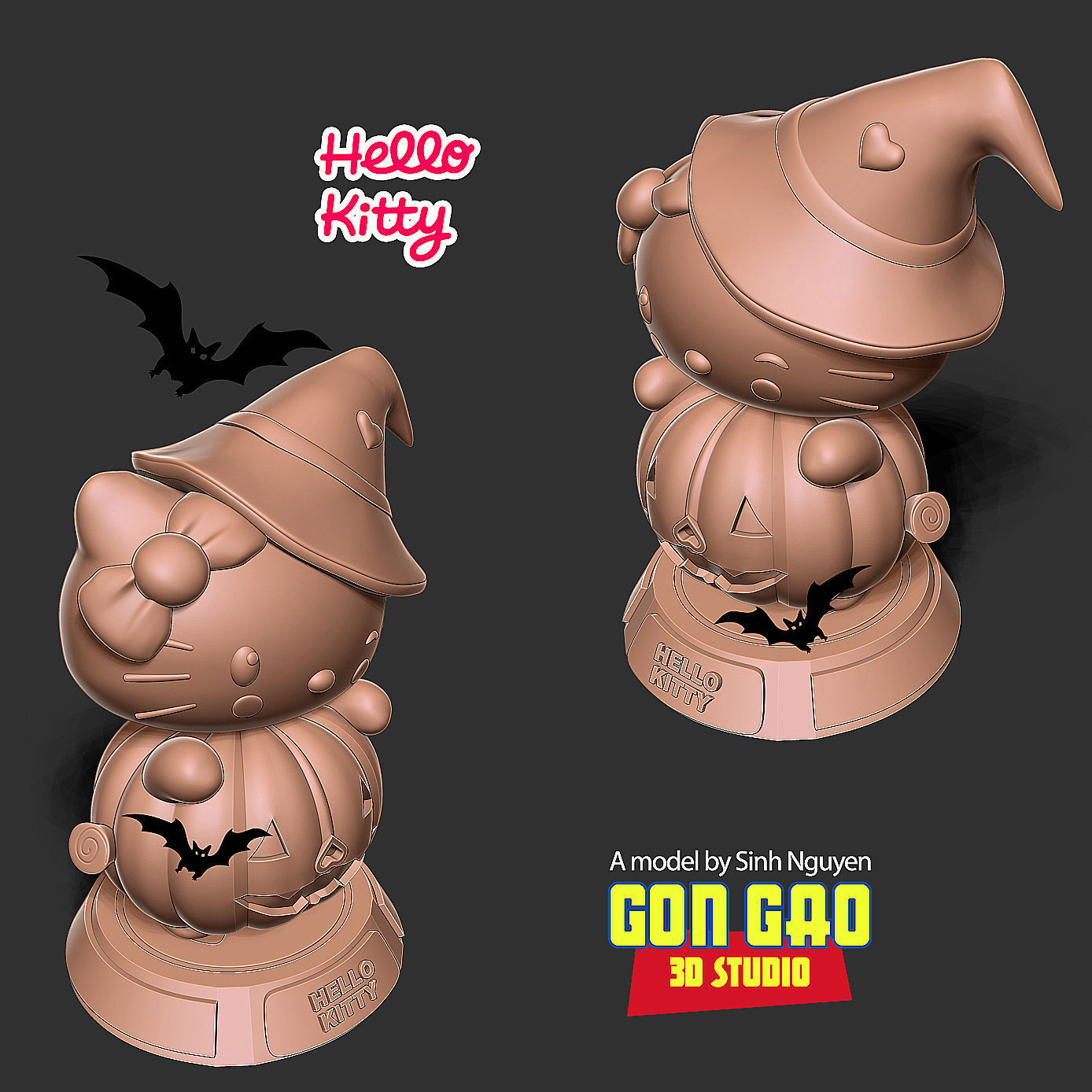 Hello Kitty - Halloween custom 3D print model_5