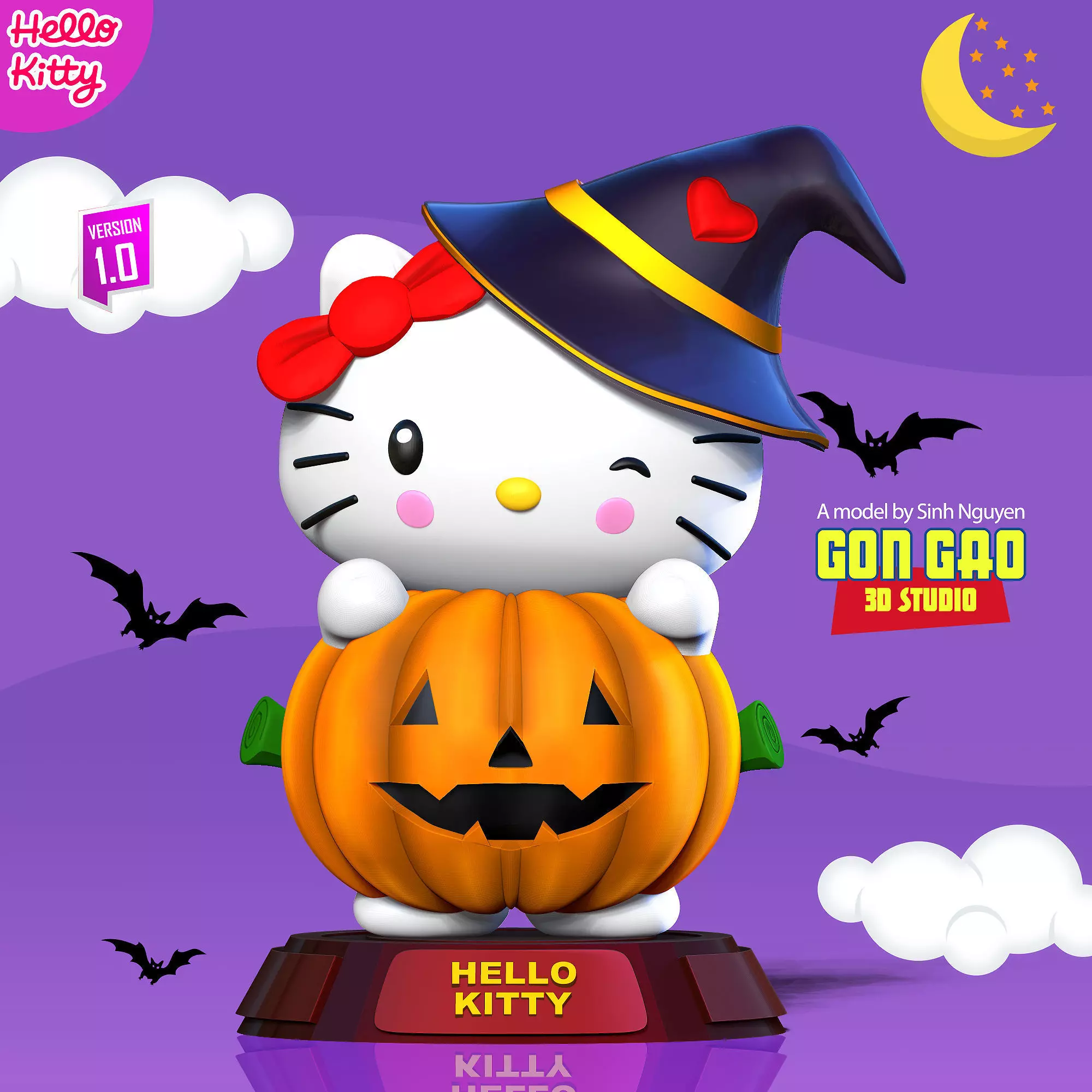 Hello Kitty - Halloween custom 3D print model_0