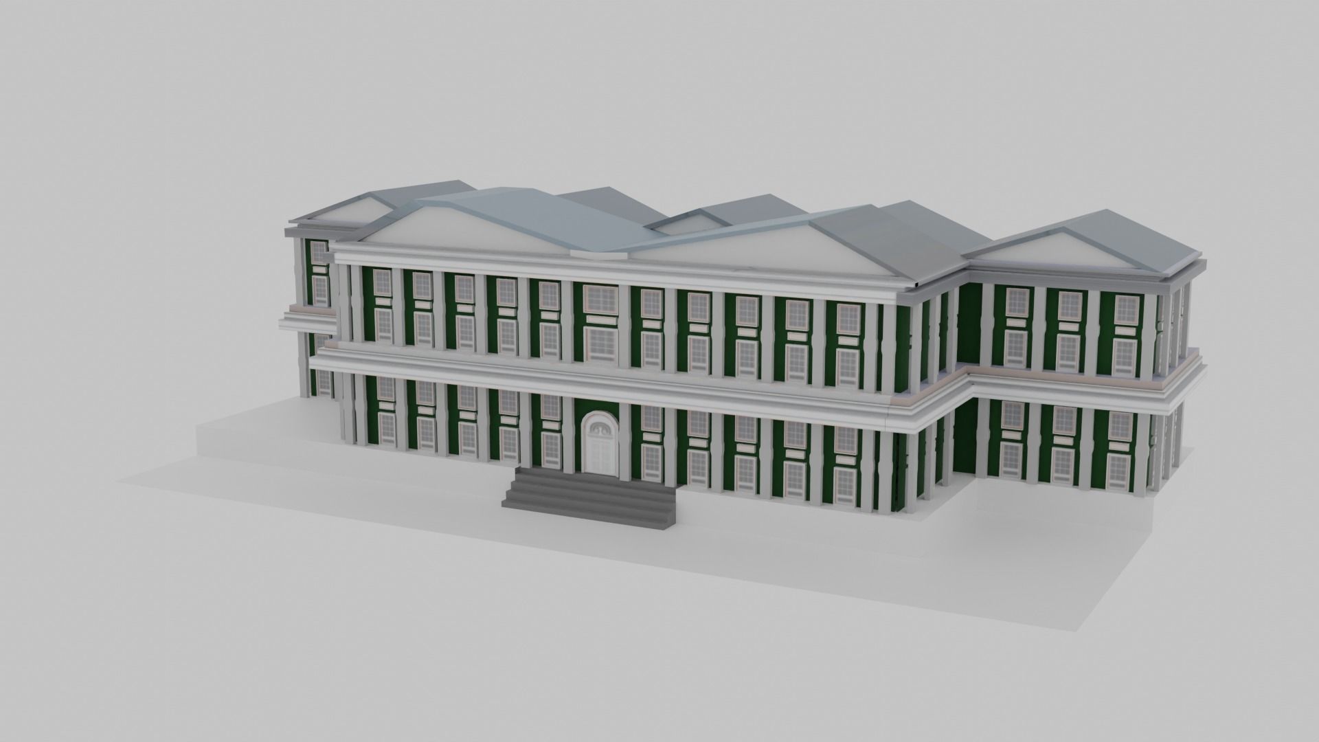 School Low-poly 3D model_5