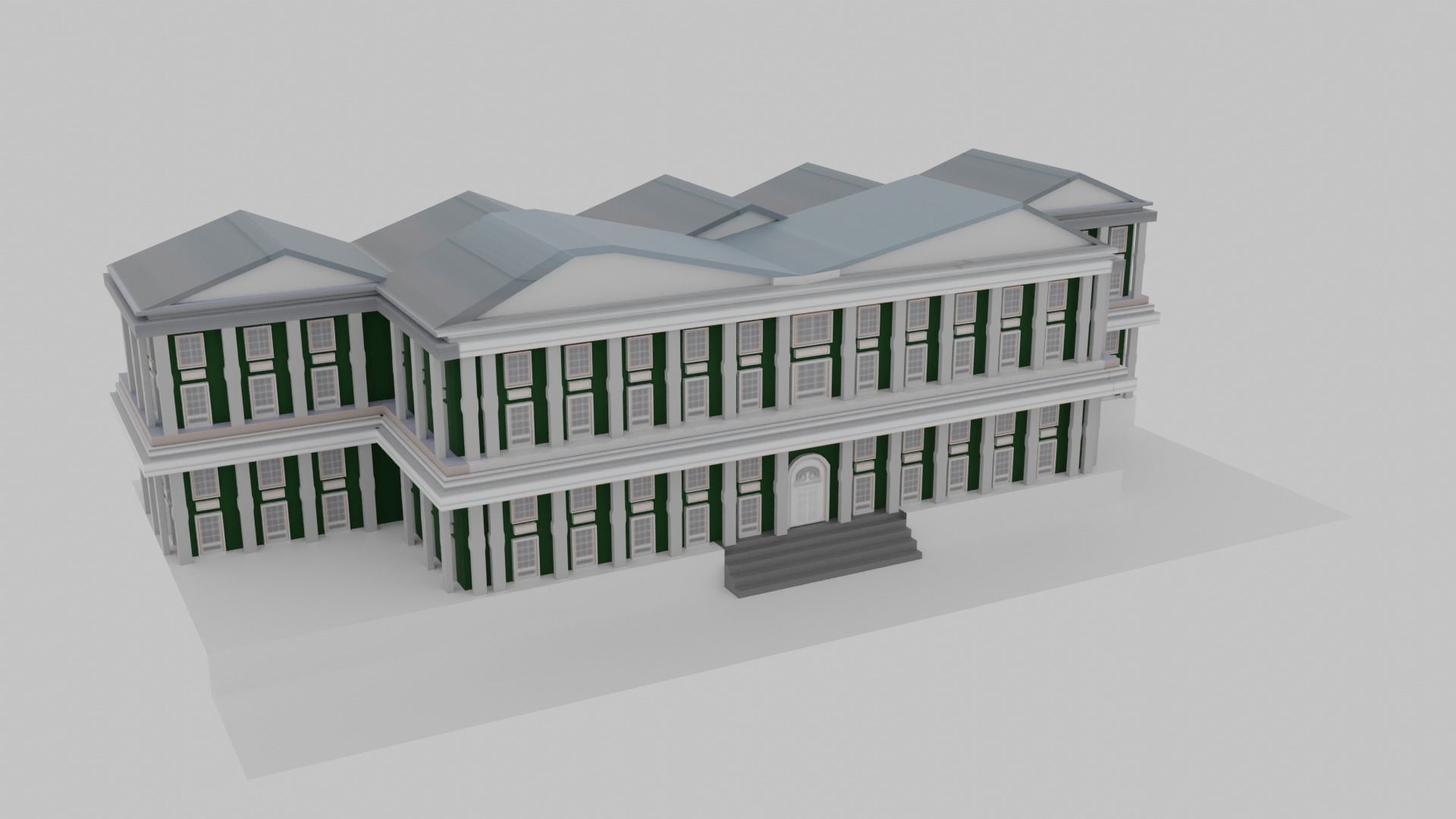 School Low-poly 3D model_1