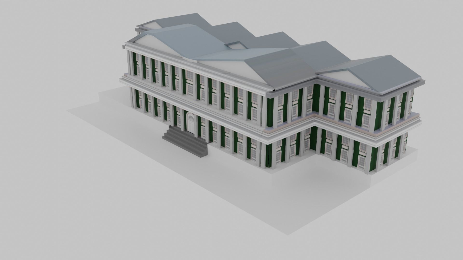 School Low-poly 3D model_2