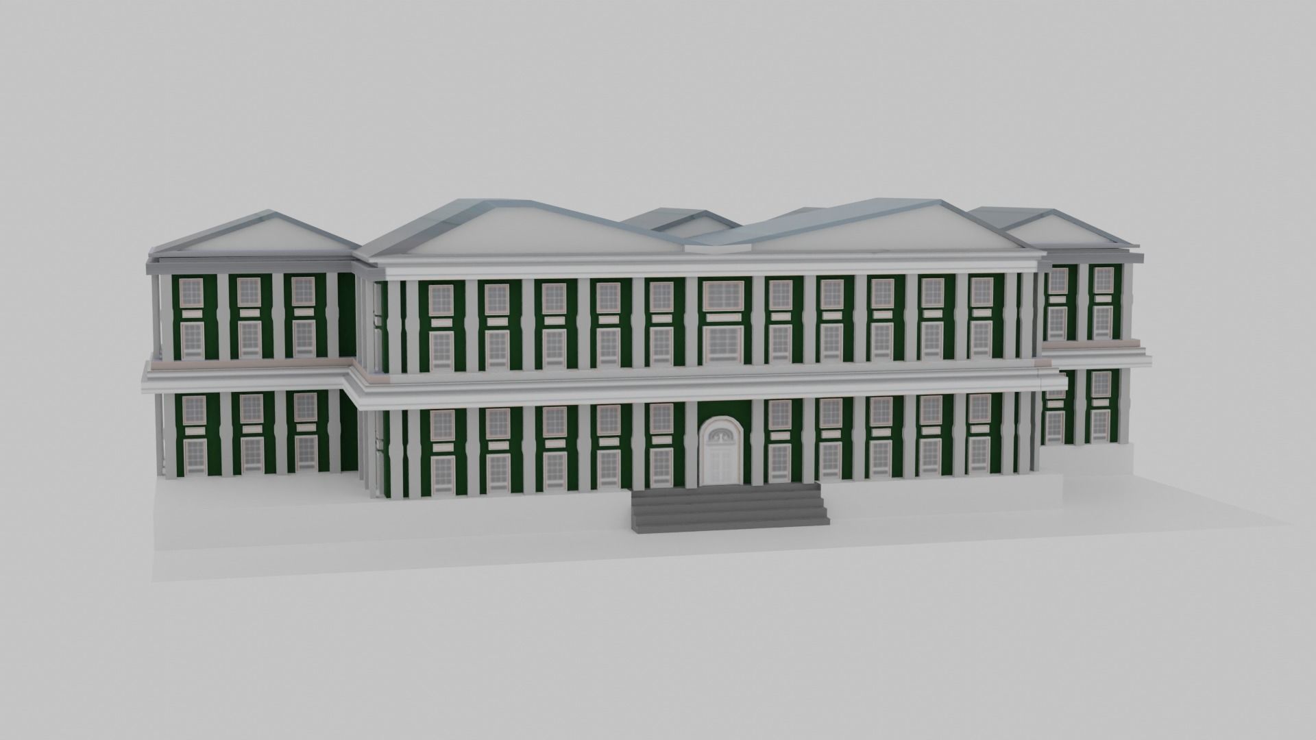 School Low-poly 3D model_6