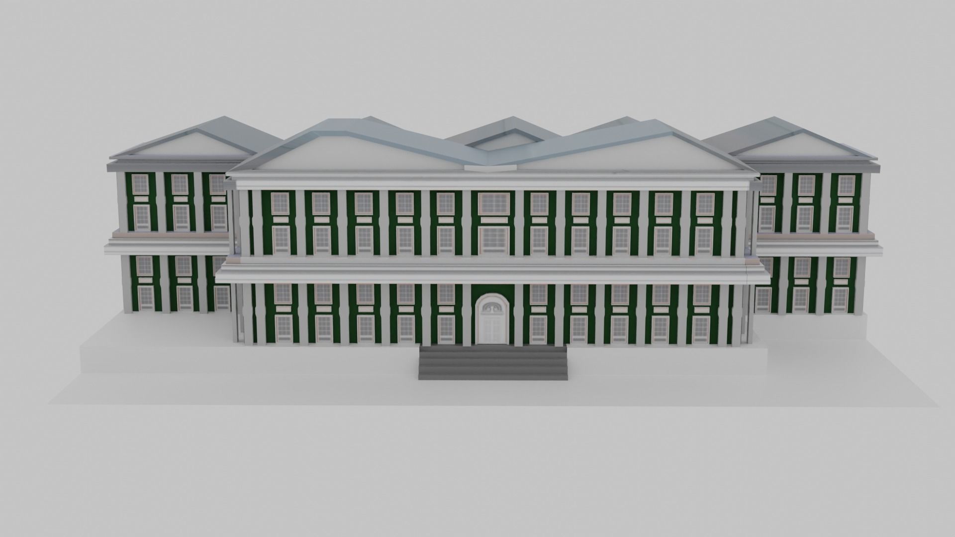 School Low-poly 3D model_3