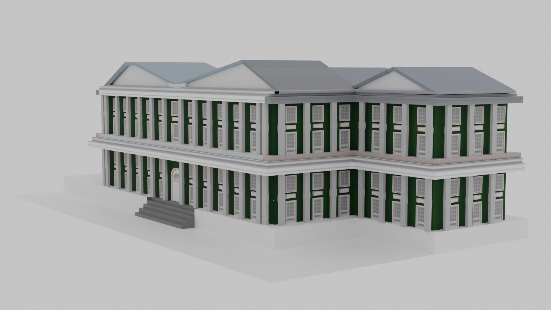 School Low-poly 3D model_4