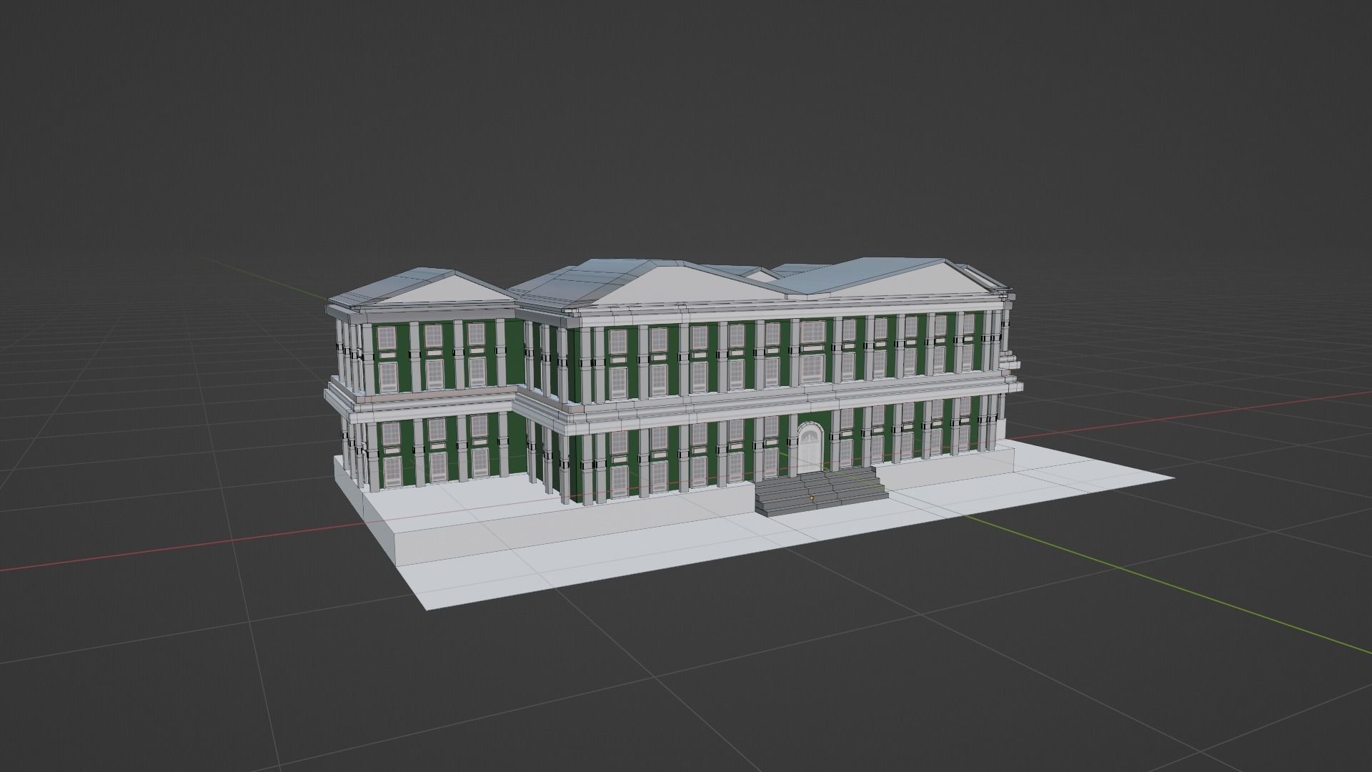 School Low-poly 3D model_7