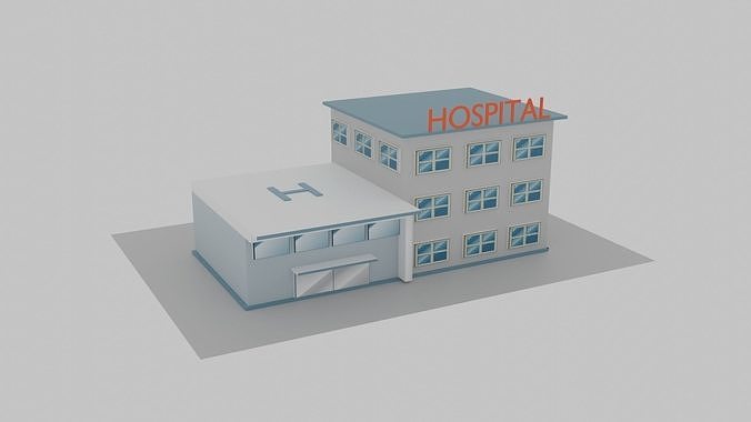 Hospital Low-poly 3D model