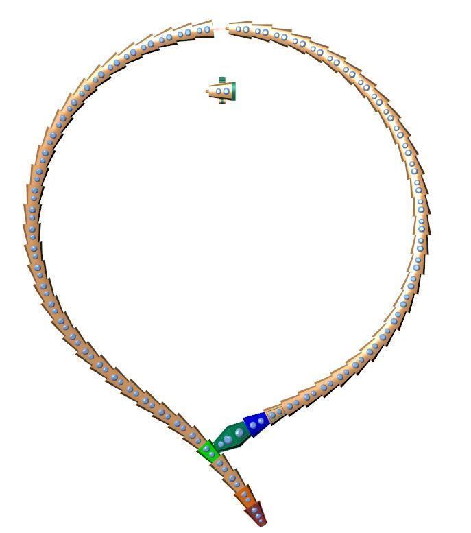 Serpenti Viper necklace set with pave diamonds 3D print model_3